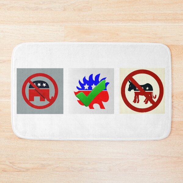 Item preview, Anti Two-Party System Libertarian Porcupine Vote Third Party Graphic Sticker designed and sold by NotSoSubtleRosiePeas.