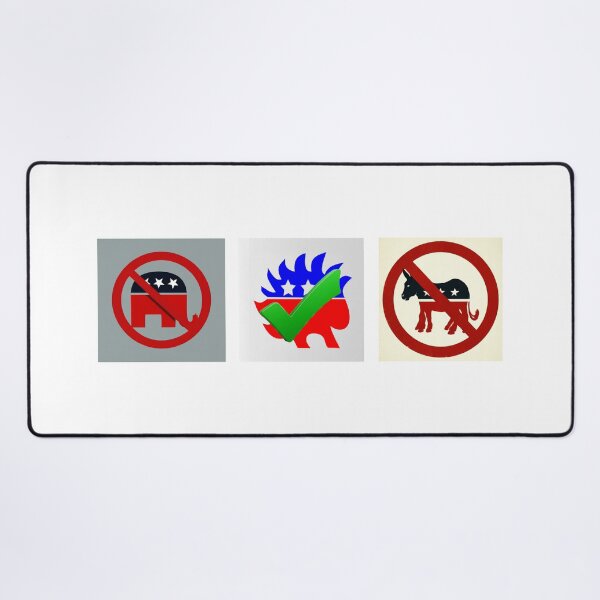 Item preview, Anti Two-Party System Libertarian Porcupine Vote Third Party Graphic Sticker designed and sold by NotSoSubtleRosiePeas.
