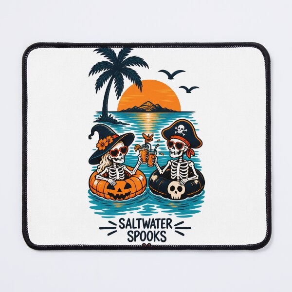 Item preview, Saltwater Spooks Halloween Skeleton Couple Ocean designed and sold by Dreamy Ocean Art.