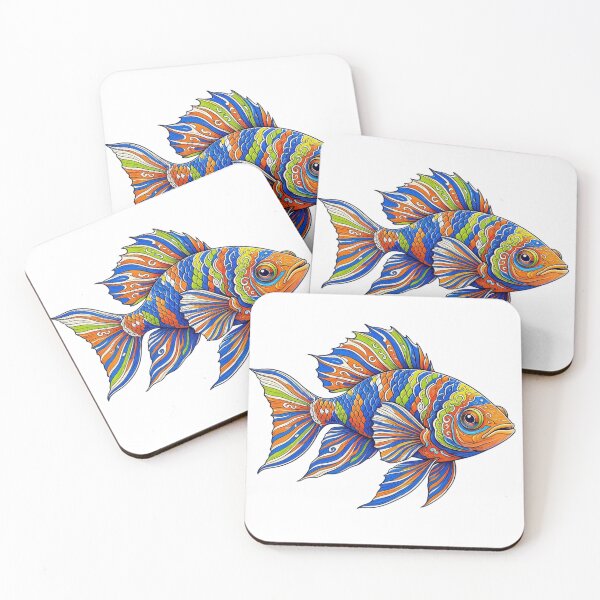 Item preview, Mandarin Fish Art, Colorful Psychedelic designed and sold by gkhanco.