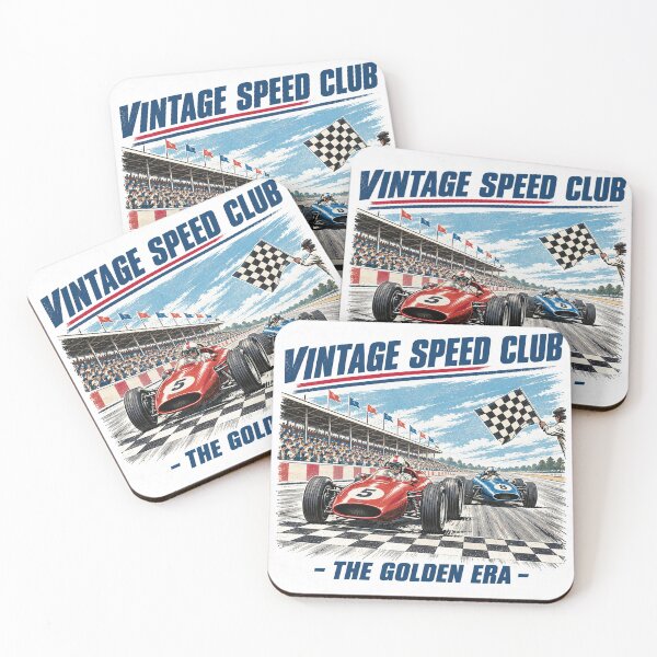 Item preview, Vintage Speed Club - The Golden Era Retro Racing Cars Finish Line Poster designed and sold by AgdBol.