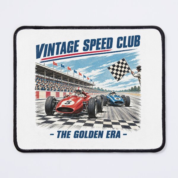Item preview, Vintage Speed Club - The Golden Era Retro Racing Cars Finish Line Poster designed and sold by AgdBol.