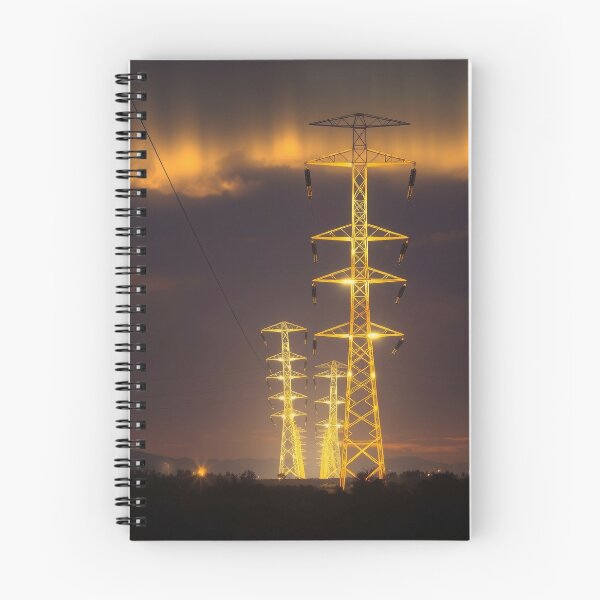 Item preview, Electricity Pylons Glowing Sunset Sky designed and sold by Pylon-Bureau.