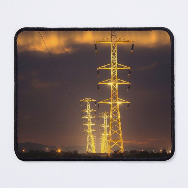 Item preview, Electricity Pylons Glowing Sunset Sky designed and sold by Pylon-Bureau.