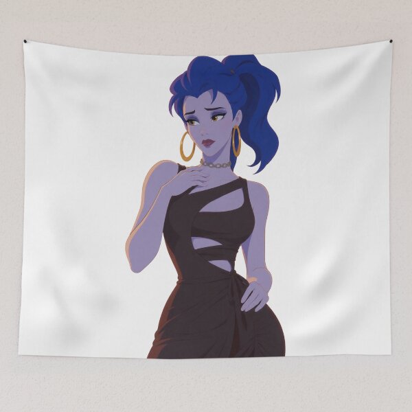 Item preview, Goth Purple Skin Girl Evening Dress - Retro 90s Cartoon Style designed and sold by  Hollow Moon Studios..