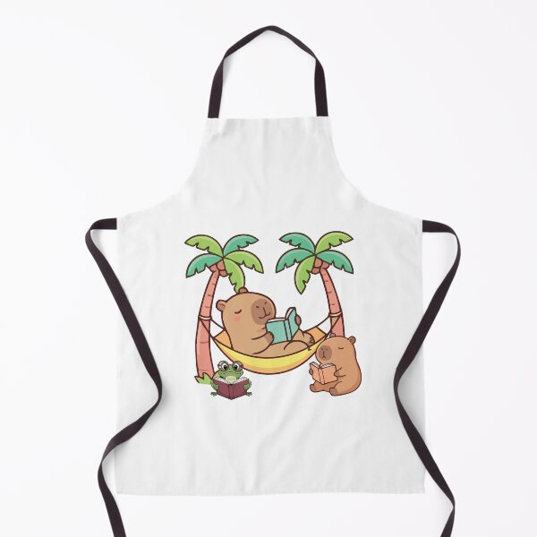 Item preview, Chill Capybara and Frog Book Club Tropical Hammock Reading designed and sold by LensDyn™.