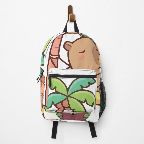 Item preview, Chill Capybara and Frog Book Club Tropical Hammock Reading designed and sold by LensDyn™.