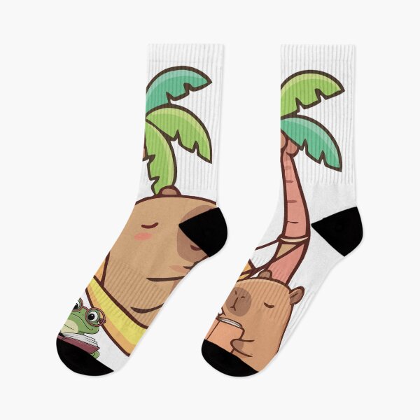 Item preview, Chill Capybara and Frog Book Club Tropical Hammock Reading designed and sold by LensDyn™.