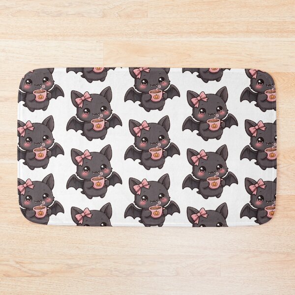 Item preview, Cute black bat with coffee mug  designed and sold by priyankajustine.