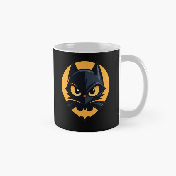 Item preview, Dark Hero Cat - Black Cat Superhero Portrait Yellow Eyes designed and sold by Retro Whiskers.
