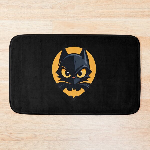 Item preview, Dark Hero Cat - Black Cat Superhero Portrait Yellow Eyes designed and sold by Retro Whiskers.