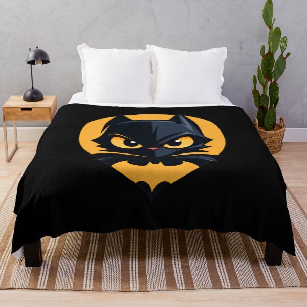 Item preview, Dark Hero Cat - Black Cat Superhero Portrait Yellow Eyes designed and sold by Retro Whiskers.