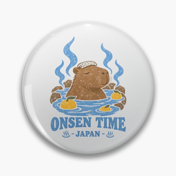 Item preview, Capybara Onsen Time Japan Yuzu Bath Simple Design designed and sold by Yellowriversss.