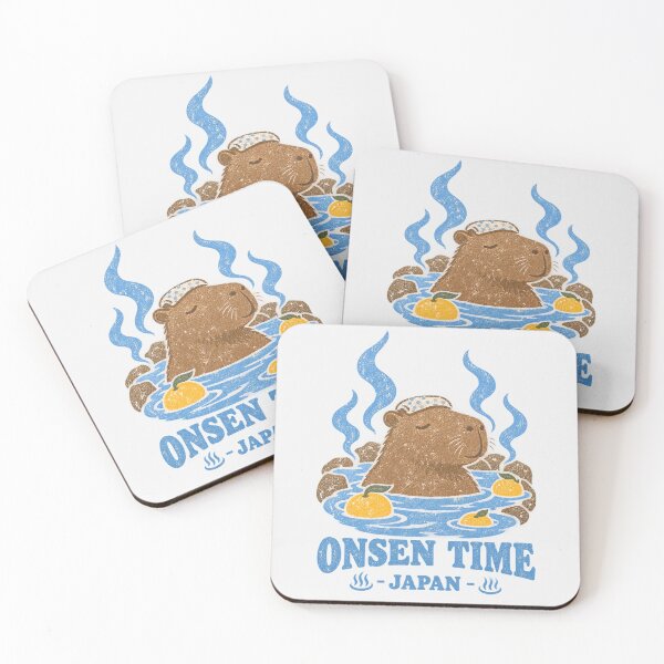 Item preview, Capybara Onsen Time Japan Yuzu Bath Simple Design designed and sold by Yellowriversss.