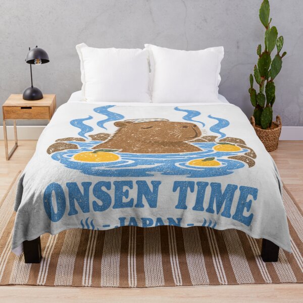 Item preview, Capybara Onsen Time Japan Yuzu Bath Simple Design designed and sold by Yellowriversss.