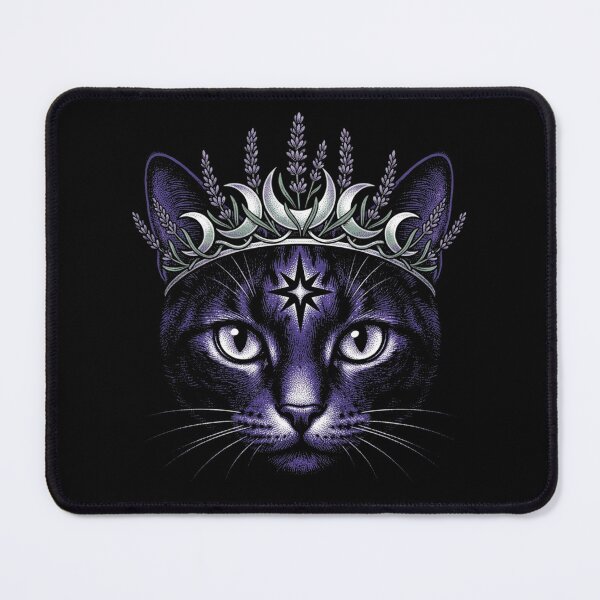 Item preview, Celestial Moon Cat Crown Lavender Stipple Art Witchy Mystic Graphic Shirt designed and sold by TeNovaStudio.
