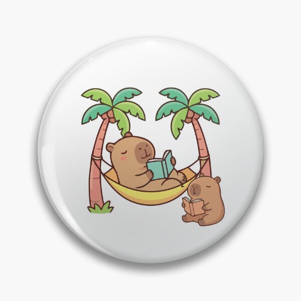 Item preview, Cute Capybara Reading Books Hammock Tropical Palm Trees designed and sold by LensDyn™.