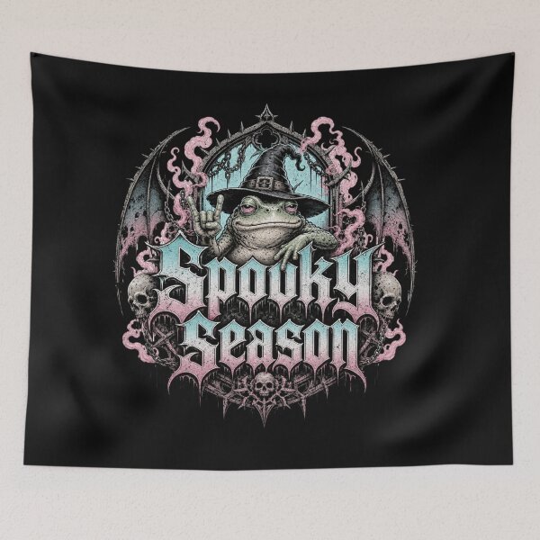 Item preview, Spooky Season Gothic Witch Frog T-Shirt | Dark Metal Toad Bat Wings Skulls Gift designed and sold by illeN-Art-World.