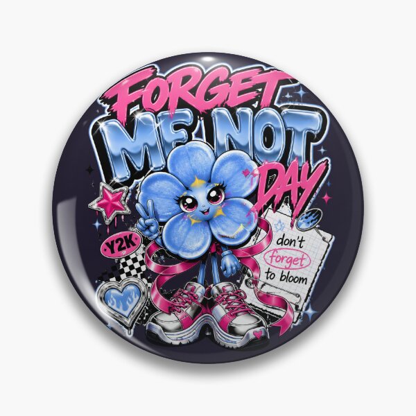 Item preview, Cute Kawaii Forget Me Not Day Y2K Flower designed and sold by CloudyCatArt.