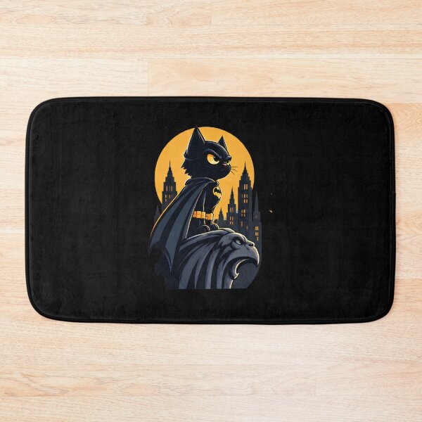 Item preview, Night Guardian Cat - Black Cat Hero City Skyline Cape designed and sold by Retro Whiskers.