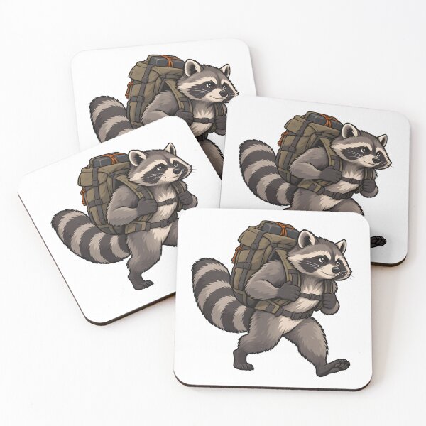 Item preview, Raccoon Rucking With Heavy Backpack designed and sold by Philippa Shop.