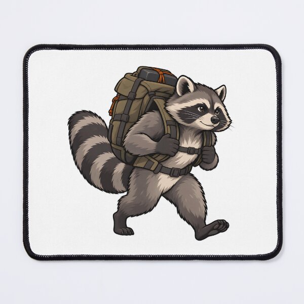 Item preview, Raccoon Rucking With Heavy Backpack designed and sold by Philippa Shop.