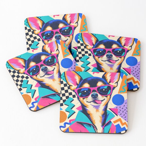 Item preview, 80s Memphis Chihuahua – Colorful Retro Dog Pop Art designed and sold by Jandedan.