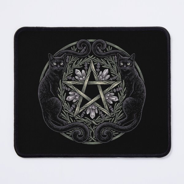 Item preview, Black Cats Pentagram Crystal Witchcraft Botanical Occult Gothic Graphic Shirt designed and sold by TeNovaStudio.