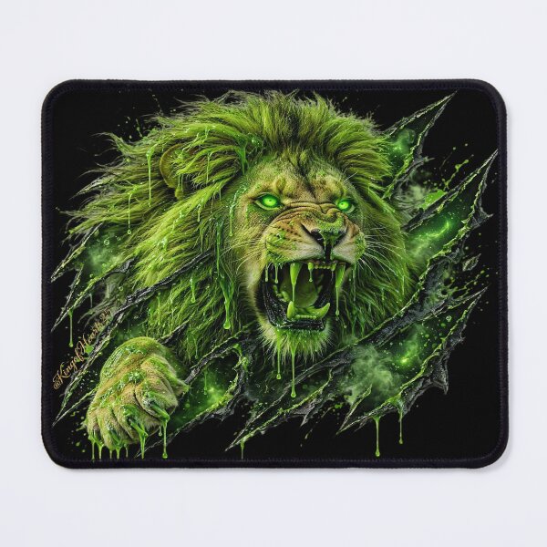 Item preview, Neon Green Lion Crown Rift - Toxic Cosmic King Art designed and sold by KingofHearts25.