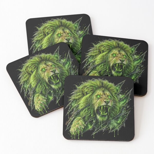 Item preview,  Neon Green Lion Crown Rift - Toxic Cosmic King Art designed and sold by KingofHearts25.
