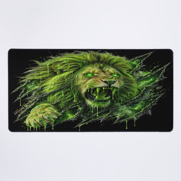 Item preview,  Neon Green Lion Crown Rift - Toxic Cosmic King Art designed and sold by KingofHearts25.