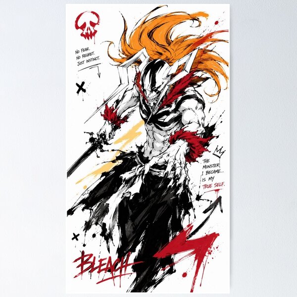 Item preview, Ichigo Vasto Lorde Hollow Form – Bleach Ink Art designed and sold by frantuliuss.