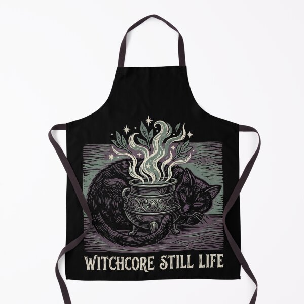 Item preview, Witchcore Still Life Sleeping Black Cat Cauldron Magic Linocut Shirt    designed and sold by TeNovaStudio ⭐⭐⭐⭐⭐.