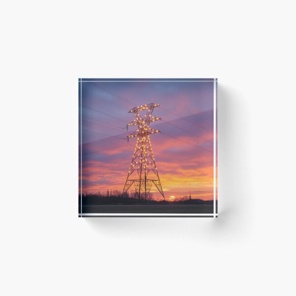 Item preview, Electricity Pylon Lights Twilight Sunset designed and sold by Pylon-Bureau.