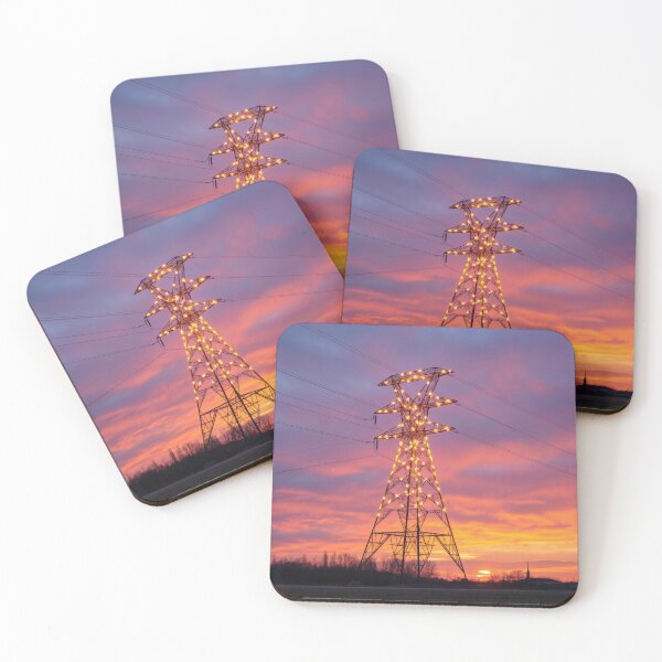 Item preview, Electricity Pylon Lights Twilight Sunset designed and sold by Pylon-Bureau.