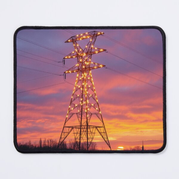 Item preview, Electricity Pylon Lights Twilight Sunset designed and sold by Pylon-Bureau.
