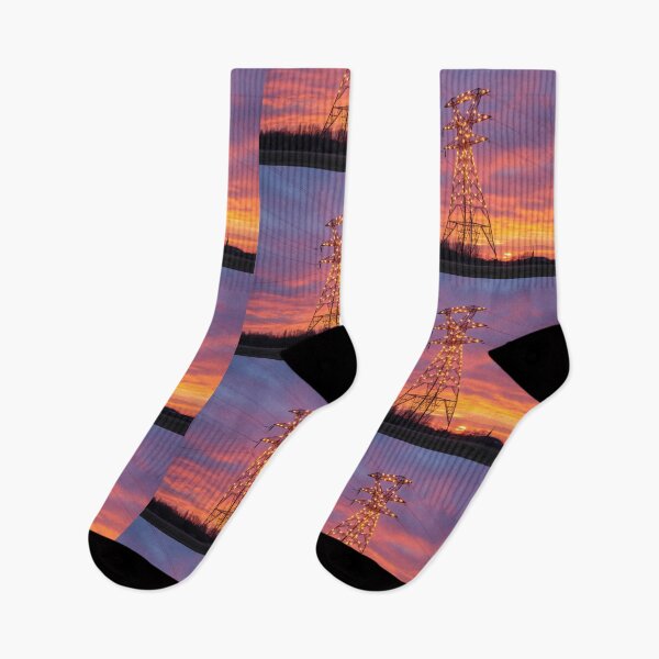 Item preview, Electricity Pylon Lights Twilight Sunset designed and sold by Pylon-Bureau.
