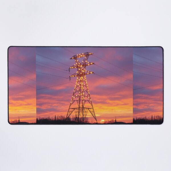 Item preview, Electricity Pylon Lights Twilight Sunset designed and sold by Pylon-Bureau.