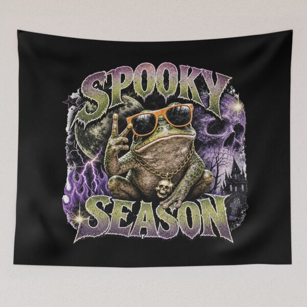 Item preview, Spooky Season Cool Frog T-Shirt | 90s Bootleg Toad Sunglasses Gold Chain Gift designed and sold by illeN-Art-World.