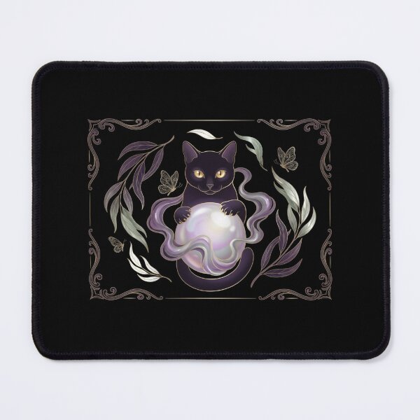 Item preview, Mystical Black Cat Crystal Ball Fortune Teller Botanical Art Nouveau Shirt designed and sold by TeNovaStudio.