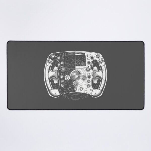Item preview, Sim Racing Steering Wheel Technical Black and White Graphic designed and sold by KiwiRider.