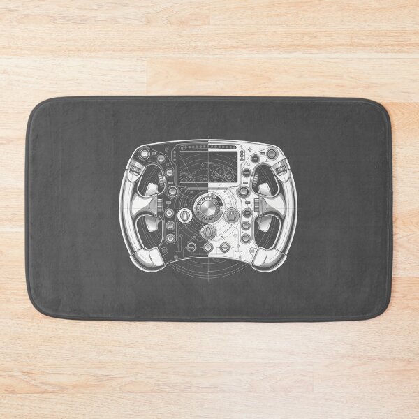 Item preview, Sim Racing Steering Wheel Technical Black and White Graphic designed and sold by KiwiRider.