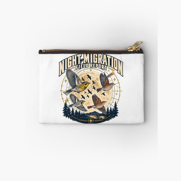 Item preview, Night Migration Field Report - Vintage Warbler & Thrush Moon Birdwatching designed and sold by Neurospicy Trolls.