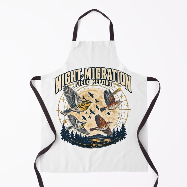 Item preview, Night Migration Field Report - Vintage Warbler & Thrush Moon Birdwatching designed and sold by Neurospicy Trolls.
