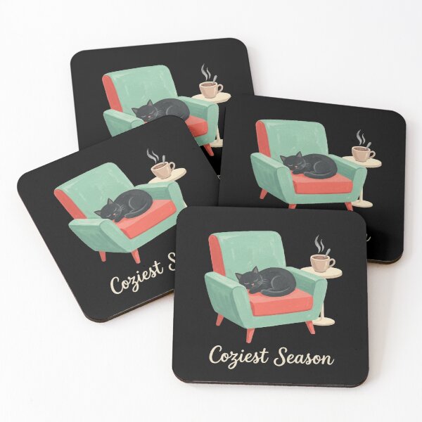 Item preview, Coziest Season Sleeping Black Cat Retro Armchair Coffee Aesthetic Graphic Shirt    designed and sold by TeNovaStudio.