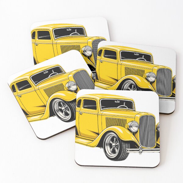 Item preview, Vintage Yellow Hot Rod - Retro Classic Custom Coupe Poster designed and sold by AgdBol.
