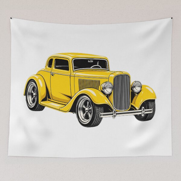 Item preview, Vintage Yellow Hot Rod - Retro Classic Custom Coupe Poster designed and sold by AgdBol.