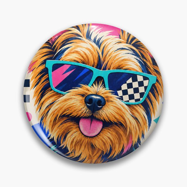 Item preview, 80s Memphis Yorkshire Terrier – Colorful Retro Dog Pop Art designed and sold by Jandedan.