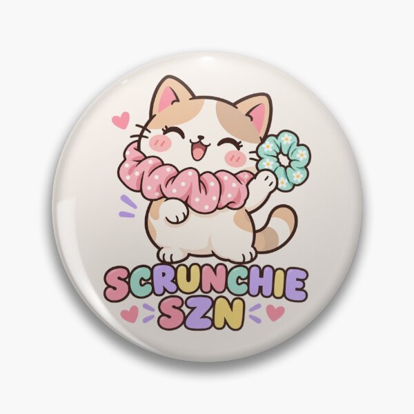 Item preview, Scrunchie SZN Pastel Kawaii Cat Nostalgia Design designed and sold by DmaarGroup.