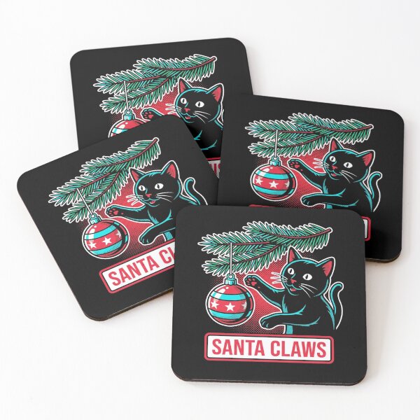 Item preview, Santa Claws Playful Cat Christmas Tree Ornament Funny Holiday Shirt    designed and sold by TeNovaStudio.